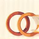 Icono de dos anillos entrelazados para lunas de miel.